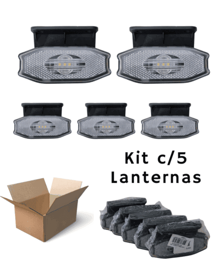 Lanterna Lateral Led Carreta/Baú Exclusiva - C/Suporte Bivolt Cristal