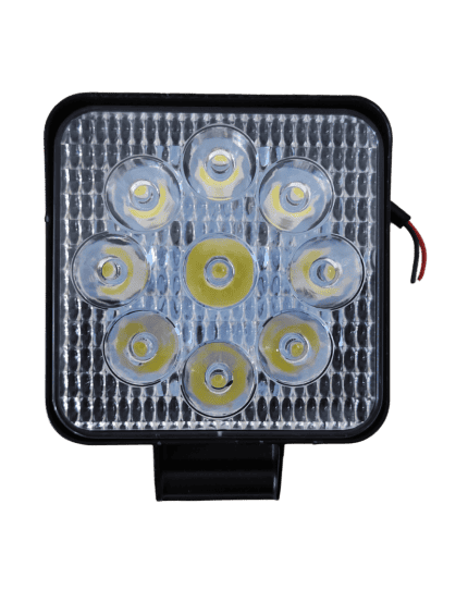 Farol Auxiliar Milha 9 Led 6000K 27W - 12/24V Quadrado Mini
