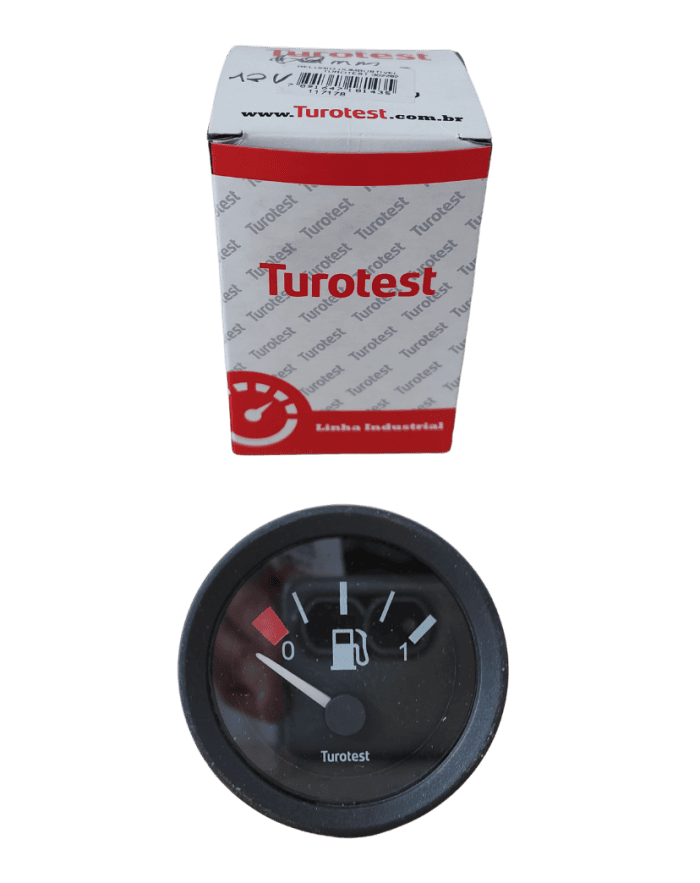 Relogio Combustivel Universal 12V 60mm - Turotest 302282- foto produto Relogio Combustivel Universal 12V 60mm Turotest 302282 foto produto