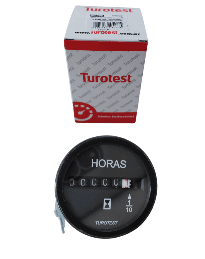 Relogio Horimetro Universal Sem Ponteiro 12V 24V 52MM Turotest 300285 foto produto