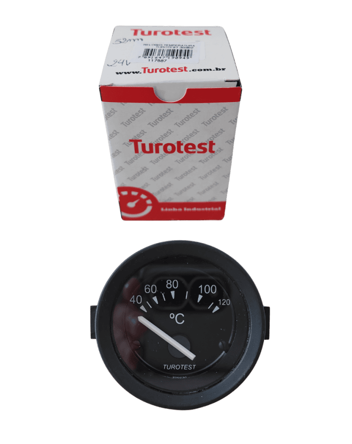 Relogio Temperatura Eletrico 24V 52mm Turotest 300802 foto produto
