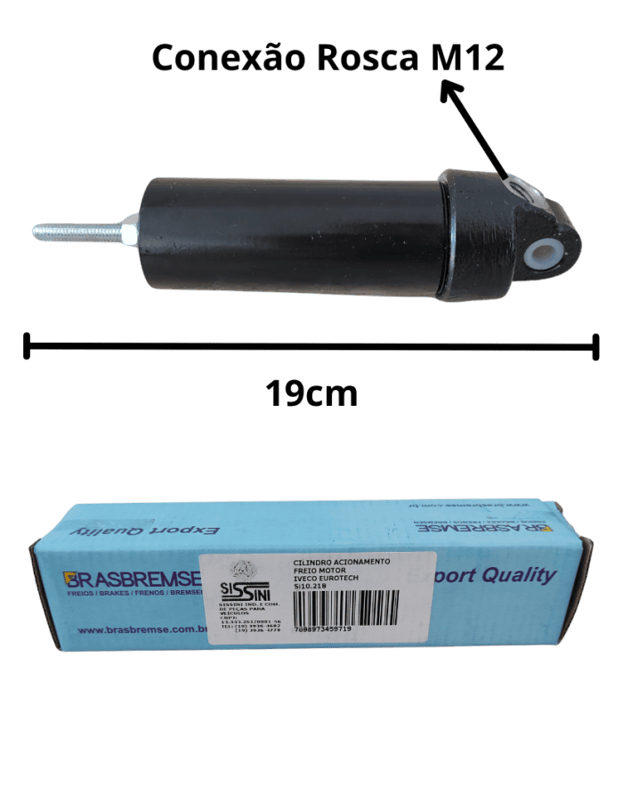 Cilindro Acionamento Freio Motor Iveco Eurotech Rosca M12 Sissini SI 10218 foto produto