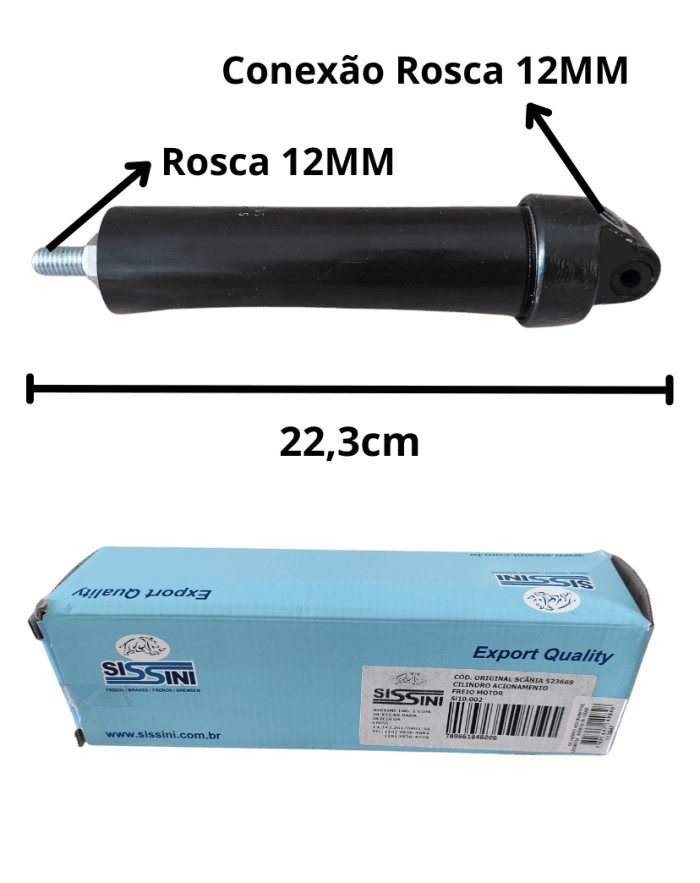 Cilindro Acionamento Freio Motor MB Todos ate 88 Conexao 12MM Sissini SI 10002 foto produto 3