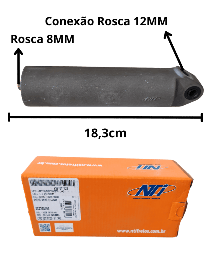 Cilindro Acionamento Freio Motor VW Constellation 07 em diante SCANIA 124 12MM Cipec 017728 foto produto