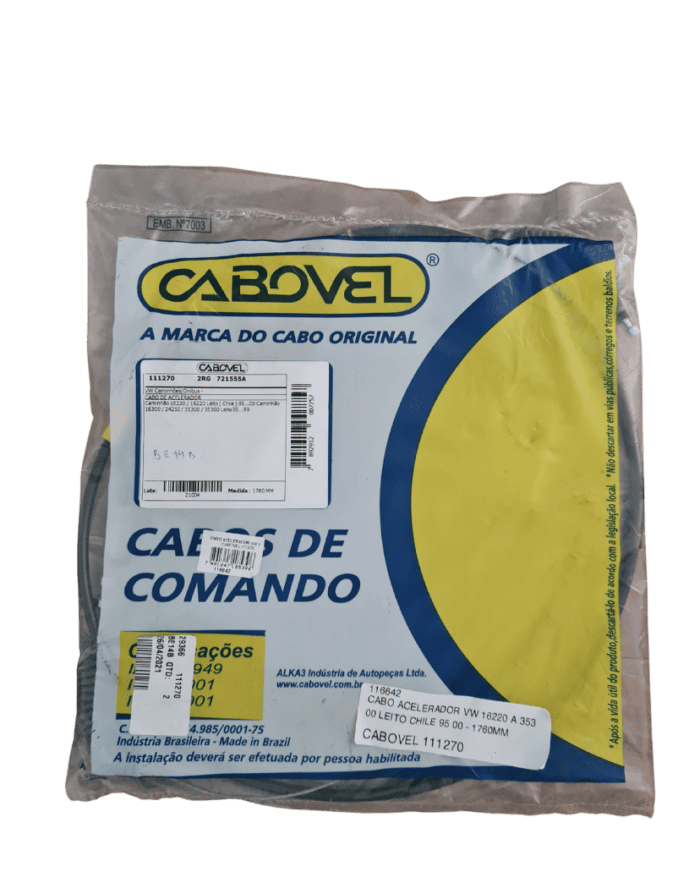 Cabo Acelerador VW 16220 A 35300 Leito Chile 95>00 - 1760MM - Cabovel 111270