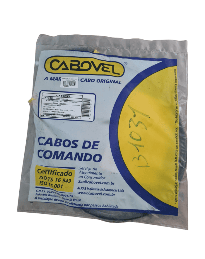 Cabo Acelerador Pedal ATE Caixa VW 7100/7110/8150 Multifunção - 905MM - Cabovel 111233