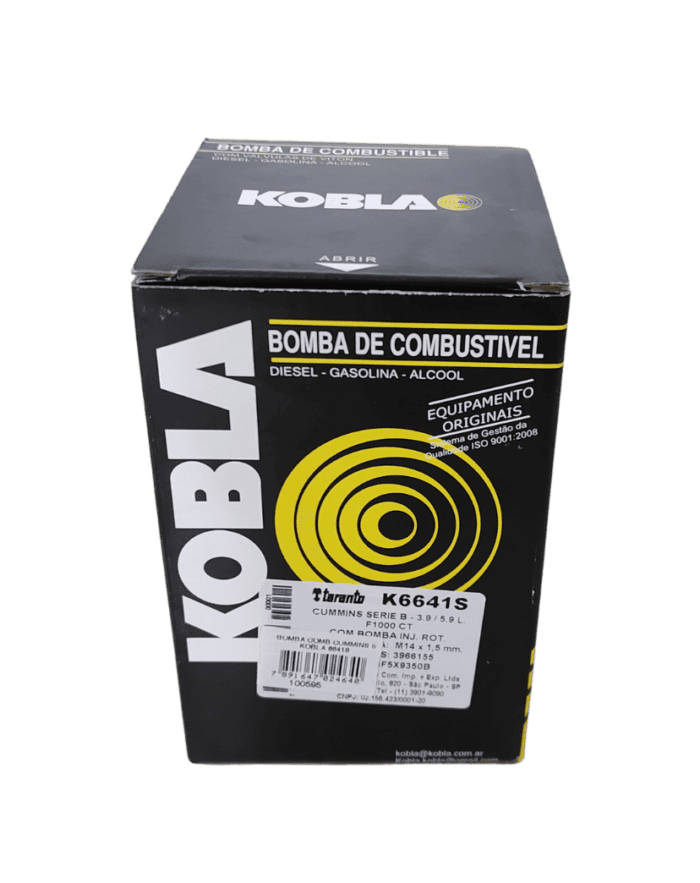 Bomba Combustivel CUMMINS Serie B 3.9 5.9L Entrada e Saida 14MM KOBLA 6641S foto 2