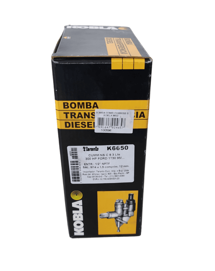 Bomba Combustivel CUMMINS Serie C 8.3 ENTRADA 1 2 SAIDA 14MM 300CV Kobla 6650 foto 2
