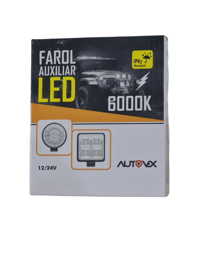 FAROL AUXILIAR MILHA 33 LED 6000K 99W 9V36V REDONDO IMAGEM 2