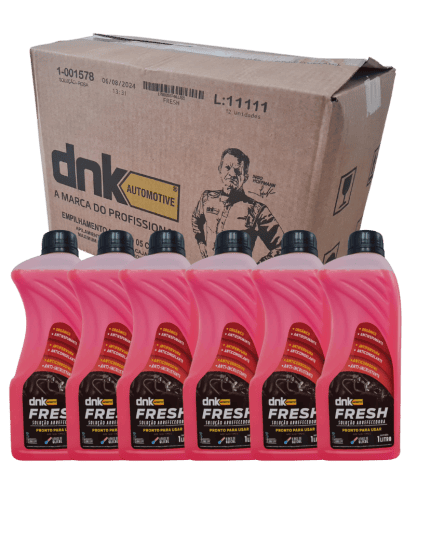 Kit 6 Aditivos Para Radiador Pronto Para Uso DNK Fresh Long Life Orgânico Concentrado - 1 L