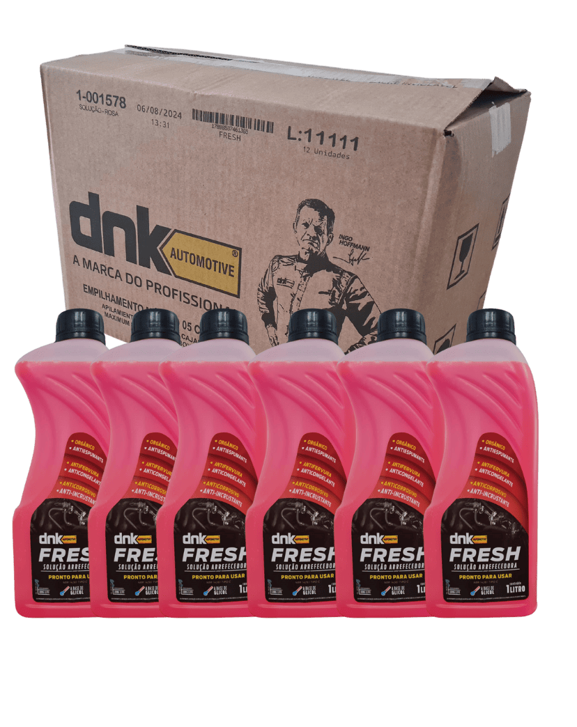 Kit 6 Aditivos Para Radiador Pronto Para Uso DNK Fresh Long Life Orgânico Concentrado - 1 L