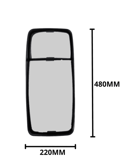 ESPELHO RETROVISOR VW CONSTELLATION 24250 LD/LE CONVEXO C/BIFOCAL - 480X220MM - BEPO W-907