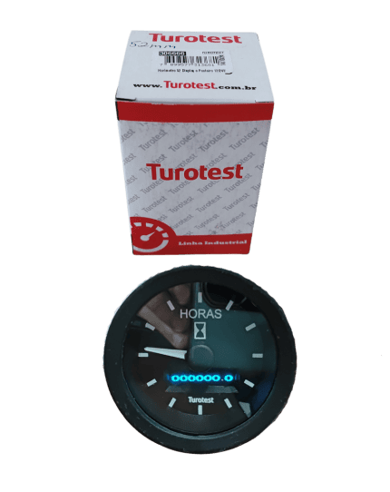 Relógio Horímetro Digital Universal Com Ponteiro e Display - 12/24V 52MM - Turotest 30666