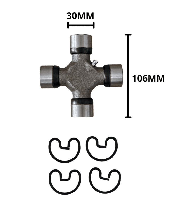 Cruzeta Cardan Agrale FD F250-4000-600-GM D60-MB SPRINTER 310D-VW 690-790-5140 - 30X106MM - Meritor 801010 - foto produto Cruzeta Cardan Agrale FD F250 4000 600 GM D60 MB SPRINTER 310D VW 690 790 5140 30X106MM Meritor 801010 foto produto