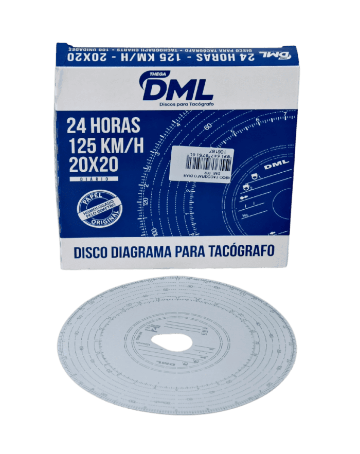 Disco Tacografo Diario 24H 125KMH - C100 PÇS - DML 002 - foto produto Disco Tacografo Diario 24H 125KMH C100 PCS DML 002 foto produto
