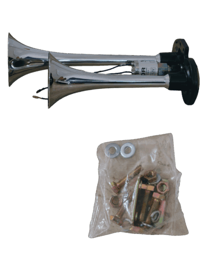 Buzina Ar 2 Cornetas Cromada 12V C/Válvula - Vetor VT-043