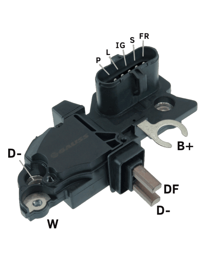 Regulador de Voltagem Alternador MB/VW/SC/VV - 24V Eletrônico - Gauss GA-297