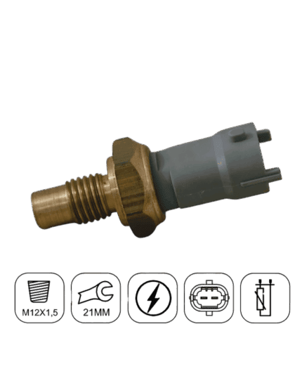 Sensor de Temperatura da Água FD Cargo / VW Constellation Cummins ISB - Plug Cinza M12X1,5MM - Marflex 9156