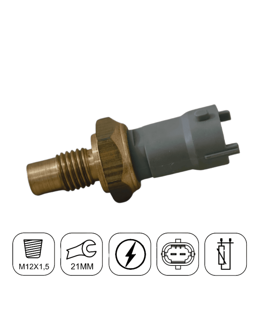 Sensor de Temperatura da Água FD Cargo / VW Constellation Cummins ISB - Plug Cinza M12X1,5MM - Marflex 9156