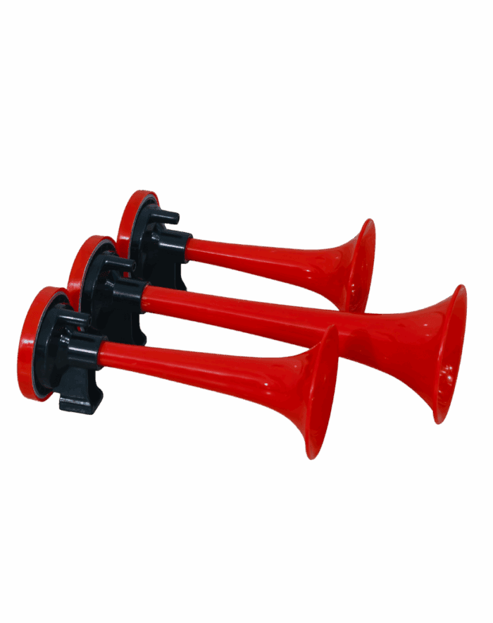 Buzina de Ar 3 Cornetas Vermelha 12V/24V S/Compressor- Gauss GB-1073