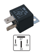 Relé Auxiliar Universal 4T C/2 Largos C/Suporte - 24V 70A / DNI 0222