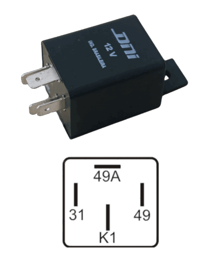 Relé do Pisca Universal 4T 12V 500W C/Suporte - DNI0412S4