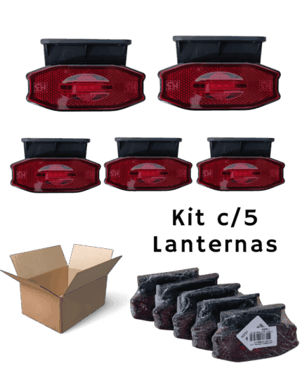 Lanterna Lateral Led Carreta/Baú Exclusiva - C/Suporte Bivolt Vermelha