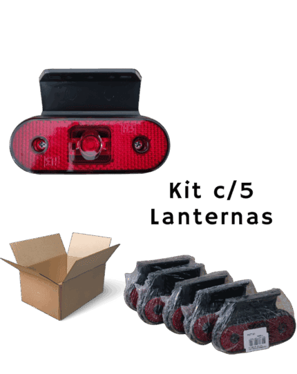 Lanterna Lateral Led Carreta Facchini H3 - C/Suporte Bivolt Vermelha