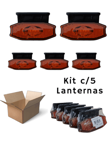 Lanterna Lateral Led Carreta/Baú Exclusiva - C/Suporte Bivolt Ambar