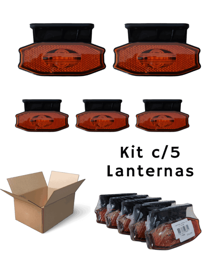 Lanterna Lateral Led Carreta/Baú Exclusiva - C/Suporte Bivolt Ambar Lanterna Lateral Led Carreta/Baú Exclusiva - C/Suporte Bivolt Ambar