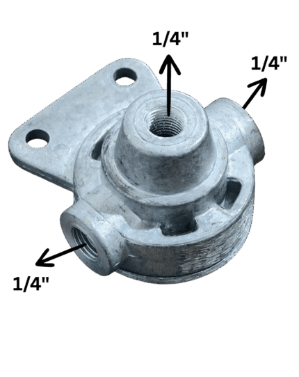 Válvula Descarga Rápida Carreta/Truck - 1/4X1/4X1/4" - Suporte Reto / Engatcar 6010