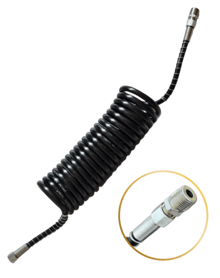 Mangueira Espiral Ligação Carreta/Cavalo Rosca 16MM - 5,50MTS / Preta - Fratucci 1376