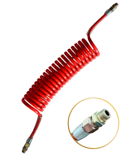 Mangueira Espiral Ligação Carreta/Cavalo Rosca 16MM - 5,50MTS / Vermelha - Fratucci - 79