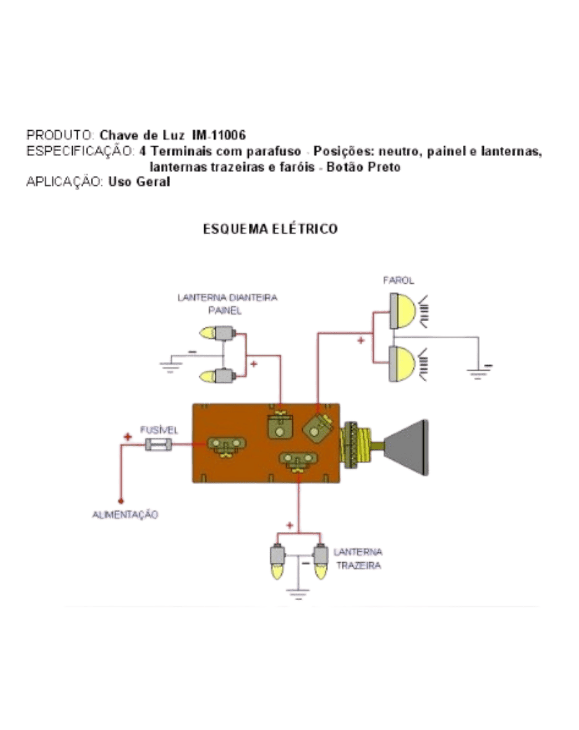 Chave de Luz Universal 3 Estágios Terminal Com Parafuso - Marilia IM-11006S