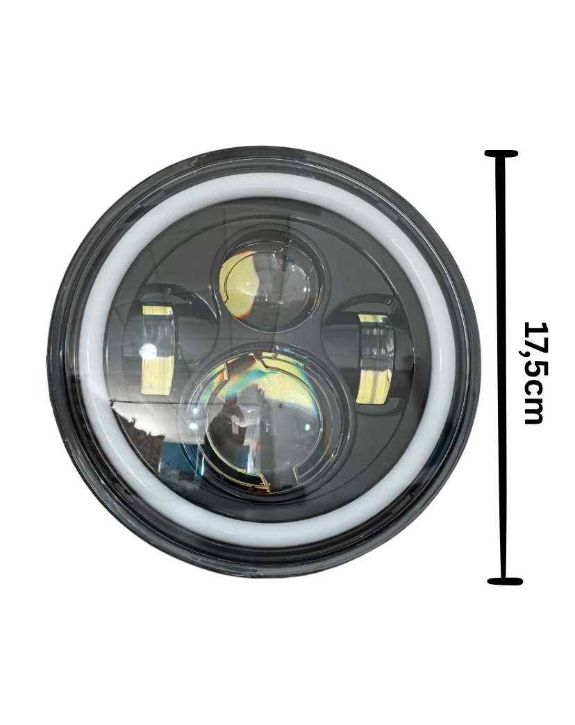 Farol de Led Redondo 7" - 40W 12/24V 17,5 x 17,5CM- Autovex IMP550176